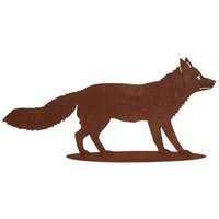 Fuchs Reineke 100 cm Auf Platte Edelrost Rost Metall Rostfigur Wolf Jagd Tier Herbstdekoration Rostige Gartendeko Metallfigur von Dekowelt1111