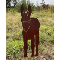 Gartenfigur Esel Von Vorne 80x28cm Zum Stecken Gartenstecker Edelrost Gartendeko Wetterfest Rost Metall Rostfigur Geschenk Rostige Deko von Dekowelt1111