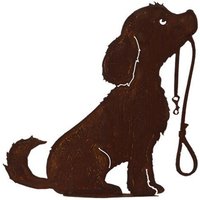 Gartenfigur Hund Lucy Mit Leine Höhe 50 cm Auf Platte Edelrost Wetterfest Rost Metall Rostfigur Rostige Gartendeko Landhaus Deko Vintage von Dekowelt1111