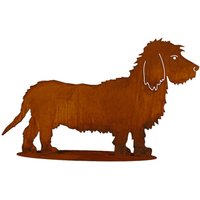 Gartenfigur Hund Rauhaardackel Bastian 72x42cm Auf Platte Edelrost Wetterfest Rost Metall Rostfigur Rostige Garendeko Landhaus Deko von Dekowelt1111