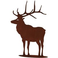 Hirsch 100 cm Auf Platte Edelrost Rost Metall Rostfigur Rosthirsch Rostige Gartendeko Herbstdeko Metallfigur von Dekowelt1111