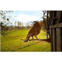 Rabe Edgar Auf Ast 33x47cm Edelrost Zum Anschrauben An Holz Vogel Vögel Krähe Rost Gartendeko Baumdeko Rostige Deko von Dekowelt1111