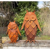 Sehr Schöne Eule 3D Optik 43cm/60cm Edelrost Nach Wahl Gartendeko Rost Uhu Kauz Rostfigur Metall Figur Terrasse Geschenk Rostige Deko von Dekowelt1111
