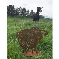 Verrücktes Schaf 40x48cm Crazy Rost Edelrost Gartendeko Metall Tier Ziege Bauerhof Osterdeko Frühlingsdeko Geschenk Rostige Deko von Dekowelt1111
