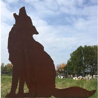 Wolf Heulend Höhe 72cm Zum Stecken Gartenstecker Edelrost Rost Metall Rostfigur Fuchs Jagd Tier Herbstdekoration Rostige Deko Vintage von Dekowelt1111