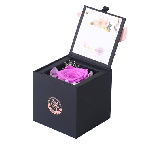 Dekun Rosen Box Konservierte Rose Ewige Rose EIN Geschenk für Sie - Geburtstagsgeschenke für Frauen - Geschenke für Mutter Freundin EhefrauOma - Geburtstag - Valentinstag - Ewige Blume von Dekun