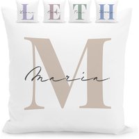Buchstaben Kissen Personalisiertes Mit Namen Kinder Dekokissen Kinderzimmer 40x40 cm Inkl. Füllung von DelMaDE