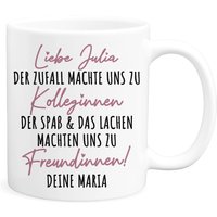 Der Zufall Machte Uns Zu Kolleginnen Tasse Personalisiert Name Arbeitskollegin Abschied Freundinnen Geschenk von DelMaDE