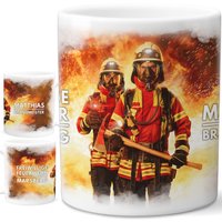 Feuerwehr Tasse Personalisiert Feuerwehrmann Geschenk Feuerwehrfrau Freiwillige Aus Keramik von DelMaDE
