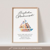 Geldgeschenk Konfirmation Personalisiert Poster Segelboot Bild Geld Geschenk | Ohne Rahmen Geldgeschenk Konfirmation Personalisiert Poster Segelboot Bild Geld Geschenk | Ohne Rahmen von DelMaDE