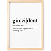 Gin Geschenk Poster Gincident Bild Für Die Küche Küchendeko von DelMaDE