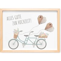 Hochzeitsgeschenk Geld Fahrrad Personalisiertes Geldgeschenk Zur Hochzeit Tandem Poster von DelMaDE