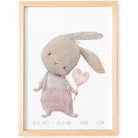 Kinderzimmer Poster Personalisiertes Bild Mit Hasen Und Herz Für Jungen & Mädchen Kinderzimmer Poster Personalisiertes Bild Mit Hasen Und Herz Für Jungen & Mädchen von DelMaDE