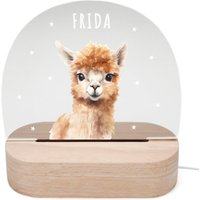 Nachtlicht Personalisiert Für Kinder & Baby Alpaka Babyzimmer Deko Kinderzimmer Nachtlampe Mädchen Jungen Inkl. Holzfuß Und Netzteil von DelMaDE