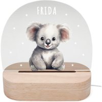 Nachtlicht Personalisiert Für Kinder & Baby Koala Babyzimmer Deko Kinderzimmer Nachtlampe Mädchen Jungen Inkl. Holzfuß Und Netzteil von DelMaDE
