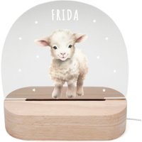 Nachtlicht Personalisiert Für Kinder & Baby Schaf Babyzimmer Deko Kinderzimmer Nachtlampe Mädchen Jungen Inkl. Holzfuß Und Netzteil von DelMaDE
