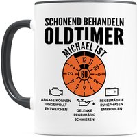Oldtimer Tasse 60. Geburtstag Mann Personalisiert Mit Namen Geschenk Für Männer Geburtstagsgeschenk Kaffeetasse Aus Keramik 330 Ml von DelMaDE