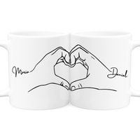 Partnertassen Tassen Für Paare Personalisiert 2Er Set Partner Geschenk Pärchen Hochzeitsgeschenk Verlobungsgeschenk Aus Keramik 330 Ml von DelMaDE