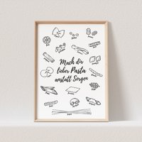 Pasta Poster Küche Bild Lustiges Küchenposter Spruch Nudeln Küchendekoration | Ohne Rahmen Pasta Poster Küche Bild Lustiges Küchenposter Spruch Nudeln Küchendekoration | Ohne Rahmen von DelMaDE
