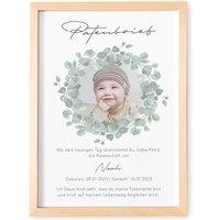 Patenbrief Taufe Patenurkunde Für Patentante Mit Foto Personalisiert Taufpate Paten Urkunde Geschenk Taufgeschenk von DelMaDE