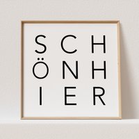 Schön Hier Poster Bild Zuhause Wohnzimmer Wanddeko Quadratisch | Ohne Rahmen von DelMaDE
