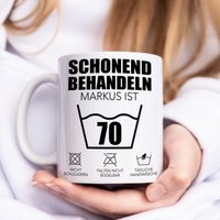 Schonend Behandeln 70 Tasse Personalisiert 70. Geburtstag Geschenk Mann Frau Geburtstagsgeschenk Runder Jahre von DelMaDE
