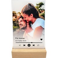 Spotify Glas Personalisiert Acrylglas Bild Fotogeschenk Glasbild Mit Foto Partner Geschenk Inkl. Holzfuß 13x20 cm von DelMaDE