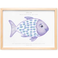 Taufe Fingerabdruck Fisch Gästebuch Mädchen Personalisiertes Bild Taufgeschenk von DelMaDE
