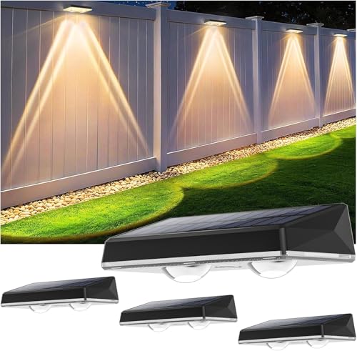 Delaiglow Solarlampen für außen wand, Solar Wandleuchte aussen, solarwandleuchten außen 3 Beleuchtungsmodi LED aussenleuchte solar IP67 Wasserdicht außenbeleuchtung solar für Zaun Garten Terrasse 4er von Delaiglow