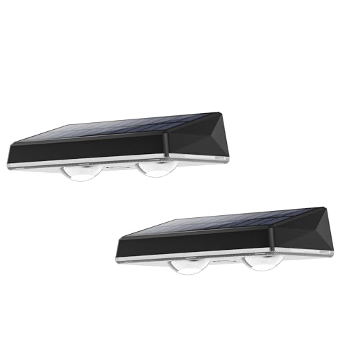Delaiglow Solarlampen für außen wand, Solar Wandleuchte aussen, solarwandleuchten außen LED aussenleuchte solar IP67 Wasserdicht außenbeleuchtung solar für Zaun Garten Terrasse 2er RGB von Delaiglow