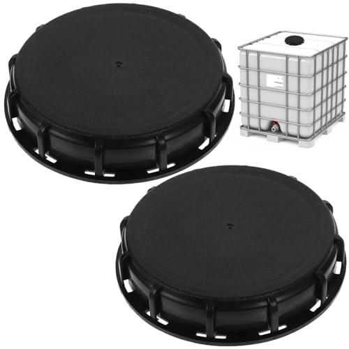 2 Stück IBC Tankdeckel, 162mm IBC Deckel Kappe 1000L IBC Tank zubehör Wassertank IBC Wassertank IBC Tankabdeckung Deckel Cap Endkappe für Wassertank Regentonne,Container(Schwarz) von Delamiya
