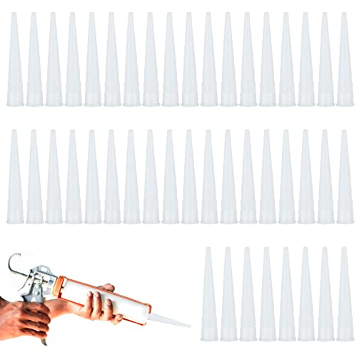 Delamiya 80 Stück Silikon Kartuschenspitzen, Ersatzspitzen Silikonspitzen, Kartuschentüllen Transparent Silikontüllen, Ersatz Kartuschendüsen Silikonkartuschen Küche Haushalt Dichtmittel Werkzeug von Delamiya