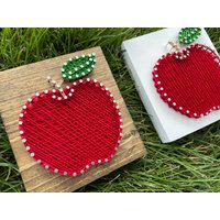 Apfel Schnur Kunst, Geschenk Für Lehrer Wertschätzung, Zurück in Der Schule Geschenk, Dekor, Obst Schreibtisch Herbst Dekor von DelaneyLouiseDesigns