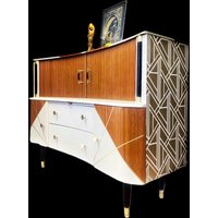 Art Deco Cocktailschrank Mit Tambourtüren von DelanyDesignsStudio