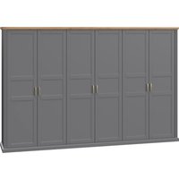 Home affaire Kleiderschrank "Tara, wahlweise 4 Breiten, hoher Schrank 227cm, soft-close-Funktion" Landhausstil mit Kranzprofil und Kasettenoptik, Innen Holzdekor, lackiert mit hochwertigen wasserbasiertem UV-Lack, FSC-zertifiziert Home affaire Kleiderschrank "Tara, wahlweise 4 Breiten, hoher Schrank 227cm, soft-close-Funktion" Landhausstil mit Kranzprofil und Kasettenoptik, Innen Holzdekor, lackiert mit hochwertigen wasserbasiertem UV-Lack, FSC-zertifiziert von home affaire