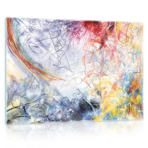 Delester Design gt10006g3 Wanddekoration Skizzenbuch Abstrakt Bunt Glas mehrfarbig 40 x 60 x 1,60 cm von Delester Design