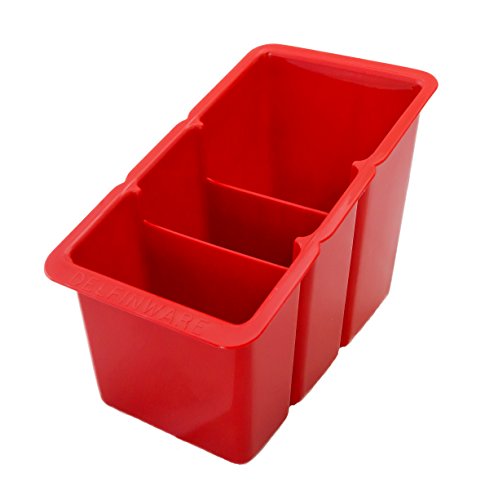 Delfinware Abtropfgestell aus Kunststoff, für Besteck, rot von Delfinware