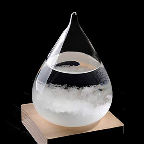 DELIBEST Sturmglas-Wettervorhersage, kreative stilvolle Wetterstation Forecaster Sturmglasflaschen-Barometer, Tischdekoration Handwerk (Kleiner Kegel + Sockel) von DeliBest