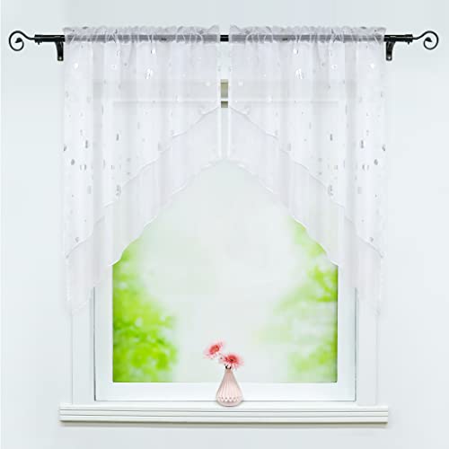 Delien 2er Set Voile Scheibengardine mit Durchstangenzug Bistrogardinen Modern Türgardine Küche Kurz Stores Doppelschicht Gardinen Kleinfenster mit Kräuselband/Tunnelzug BxH 80x80cm*2,Weiß Delien 2er Set Voile Scheibengardine mit Durchstangenzug Bistrogardinen Modern Türgardine Küche Kurz Stores Doppelschicht Gardinen Kleinfenster mit Kräuselband/Tunnelzug BxH 80x80cm*2,Weiß von Delien