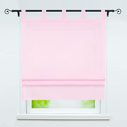 Delien Raffrollo mit Schlaufen Halbtransparente Vorhang Unifarbige Raffgardine Schlaufenrollo »Macaroon« Bändchenrollo Küche Kurzschals Fenster Gardine 1 St. BxH 80x140cm,Rosa Delien Raffrollo mit Schlaufen Halbtransparente Vorhang Unifarbige Raffgardine Schlaufenrollo »Macaroon« Bändchenrollo Küche Kurzschals Fenster Gardine 1 St. BxH 80x140cm,Rosa von Delien