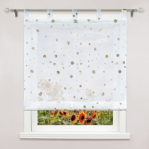 Delien Raffrollo mit Schlaufen Transparente Raffgardine Kurz Vorhang Schlaufenrollo Modern Schals »Bubble« Küche Store Fenster Wohnzimmer Gardine 1 St. BxH 120x150cm,Gold Delien Raffrollo mit Schlaufen Transparente Raffgardine Kurz Vorhang Schlaufenrollo Modern Schals »Bubble« Küche Store Fenster Wohnzimmer Gardine 1 St. BxH 120x150cm,Gold von Delien