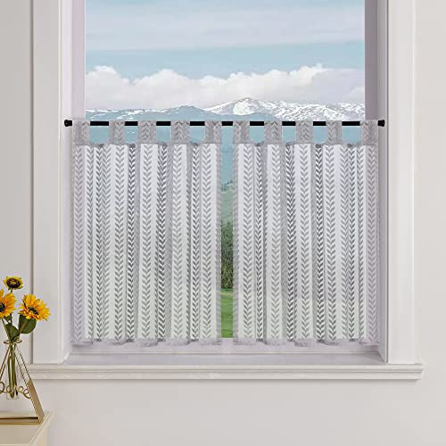 Delien Scheibengardinen 2er Set Landhaus Bistrogardine mit Strickmuster »Weidenzweig« Küchengardinen Modern Dekoschals Kurz Fenstergardinen mit Schlaufen BxH 90x60cm,Grau Delien Scheibengardinen 2er Set Landhaus Bistrogardine mit Strickmuster »Weidenzweig« Küchengardinen Modern Dekoschals Kurz Fenstergardinen mit Schlaufen BxH 90x60cm,Grau von Delien