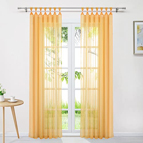 Delien Voile Uni Gardine mit Schlaufen Transparent Vorhang Modern Einfarbige Dekoschal Schlaufenschal Wohnzimmer Gardinenschal Schlafzimmer Fenster Vorhänge 1 Stück BxH 140x225cm,Orange Delien Voile Uni Gardine mit Schlaufen Transparent Vorhang Modern Einfarbige Dekoschal Schlaufenschal Wohnzimmer Gardinenschal Schlafzimmer Fenster Vorhänge 1 Stück BxH 140x225cm,Orange von Delien