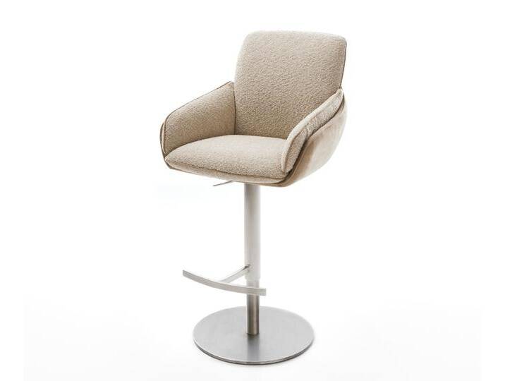 Barstuhl Luan-Flex Materialmix Schlamm Drehfuß höhenverstellbar Edelstahl drehbar Taschenfederkern, Barstühle von Delife