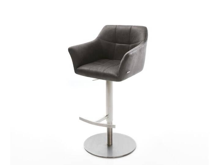 Barstuhl Yulo-Flex Vintage Anthrazit Drehfuß höhenverstellbar Edelstahl, Barstühle Barstuhl Yulo-Flex Vintage Anthrazit Drehfuß höhenverstellbar Edelstahl, Barstühle von Delife