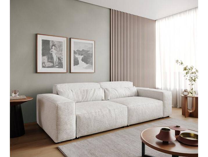 Big-Sofa Sirpio 230x90 cm Bouclé Creme-Weiß, Big Sofas von Delife