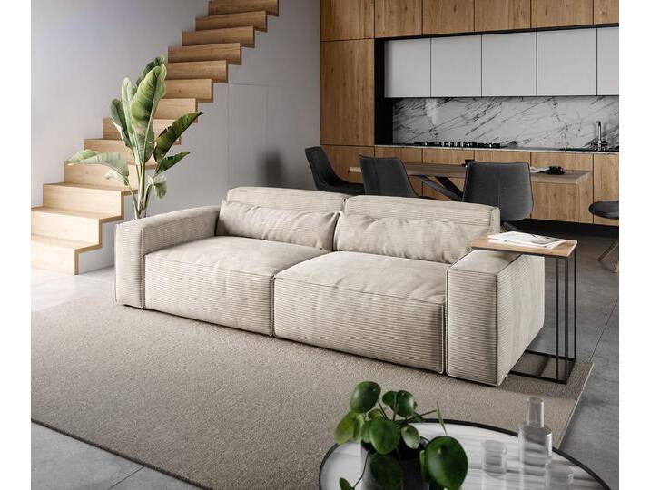 Big-Sofa Sirpio 230x90 cm Cord Beige, Big Sofas von Delife