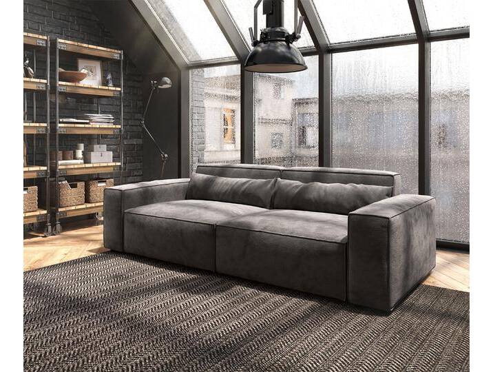 Big-Sofa Sirpio 230x90 cm Mikrofaser Khakibraun, Big Sofas von Delife