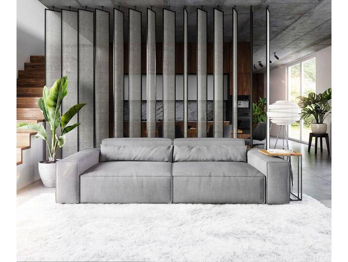 Big-Sofa Sirpio XL 270x130 cm Mikrofaser Grau, Big Sofas von Delife