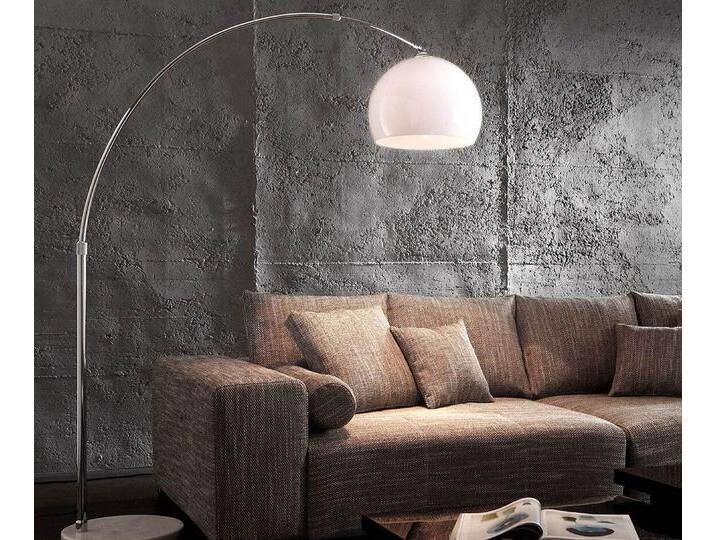 Bogenleuchte Big-Deal Eco Lounge Weiss Marmor verstellbar, Leuchten von Delife